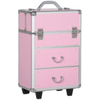 Professional Makeup Case with 6 Extendable Drawers and Key Lock – Pink (36x23x58cm) — view 12