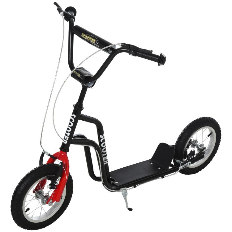 Children's Scooter (Ages 5+) with Height-Adjustable Handlebar and Steel Frame, 100 kg Load Capacity, 120x58x75-80 cm, Black