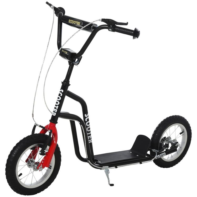 Children's Scooter (Ages 5+) with Height-Adjustable Handlebar and Steel Frame, 100 kg Load Capacity, 120x58x75-80 cm, Black