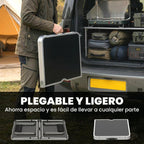 Folding Camping Table in Suitcase Style with 4 Folding Stools, Table 120x60x55-70 cm and Stools 33x28x37 cm, Black