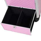Professional Makeup Case with Drawer – Rolling Makeup Trolley for Travel and Work (34x25x62 cm) – Pink — view 10