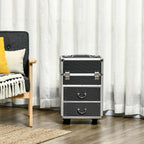 Professional Makeup Case / Cosmetic Case with 6 Extendable Drawers and Key Lock, 36x23x58cm, Black — view 4