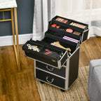 Professional Makeup Case / Cosmetic Case with 6 Extendable Drawers and Key Lock, 36x23x58cm, Black — view 10