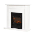 Decorative Electric Fireplace with 2 Heat Settings, Timer, and Adjustable Flame – White (102x30x95cm)