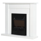 Decorative Electric Fireplace with 2 Heat Settings, Timer, and Adjustable Flame – White (102x30x95cm) — view 12
