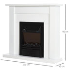Decorative Electric Fireplace with 2 Heat Settings, Timer, and Adjustable Flame – White (102x30x95cm) — view 5
