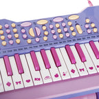 37-Key Kids Piano Keyboard, Electronic Musical Toy with Microphone, Stool, Lights, 22 Songs, USB/MP3 Karaoke, Educational Toy for Kids Ages 3+ (Pink) — view 10