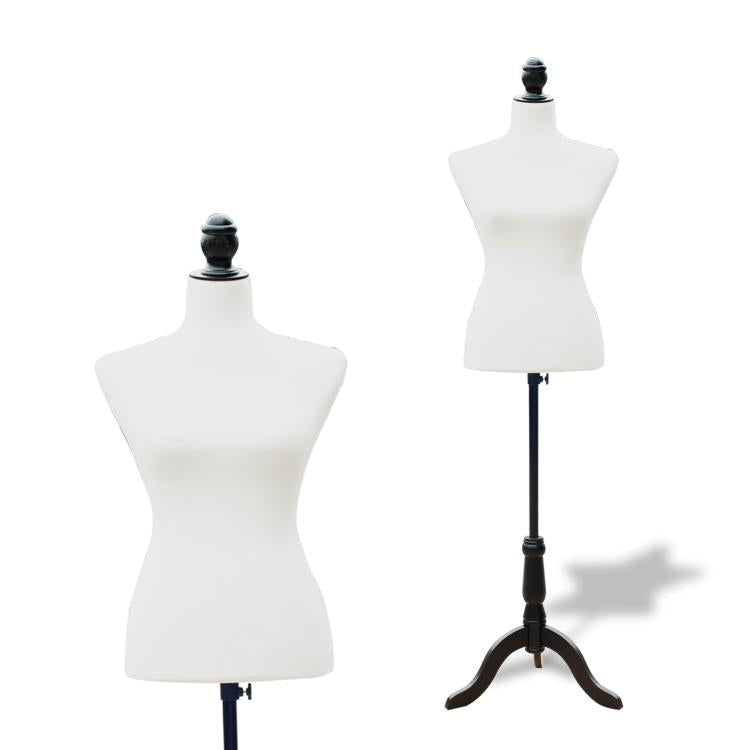 Female Sewing Mannequin, Adjustable 130-168cm Sewing Mannequin with Wooden Tripod for Fashion Photography and Garment Display, White