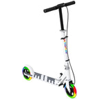 Children Scooter for Ages 3 To 8, Foldable 2-wheel Scooter with Led Light-up Wheels, 4 Height Adjustments, White