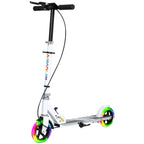 Children Scooter for Ages 3 To 8, Foldable 2-wheel Scooter with Led Light-up Wheels, 4 Height Adjustments, White