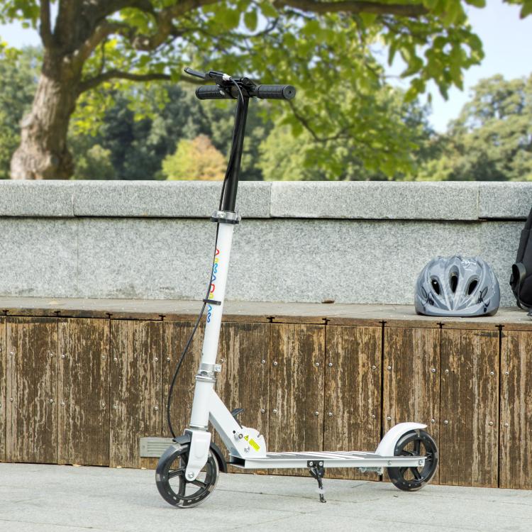 Children Scooter for Ages 3 To 8, Foldable 2-wheel Scooter with Led Light-up Wheels, 4 Height Adjustments, White