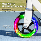 Children Scooter for Ages 3 To 8, Foldable 2-wheel Scooter with Led Light-up Wheels, 4 Height Adjustments, White