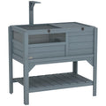 Raised wooden tortoise enclosure with storage shelf (fir wood) – dims. 103H x 84L x 51W cm
