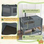 Raised wooden tortoise enclosure with storage shelf (fir wood) – dims. 103H x 84L x 51W cm — view 9