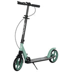 Folding Scooter with Adjustable Handlebars for Adults 14+, 20cm Large Wheels, Shock Absorber, Green