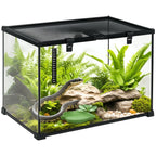 Reptile box / reptile breeding box / terrarium habitat – sliding lid, wire mesh, thermometer