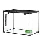 Reptile box / reptile breeding box / terrarium habitat – sliding lid, wire mesh, thermometer — view 2