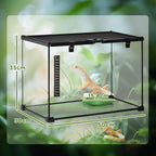 Reptile box / reptile breeding box / terrarium habitat – sliding lid, wire mesh, thermometer — view 5