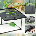 Reptile box / reptile breeding box / terrarium habitat – sliding lid, wire mesh, thermometer — view 7