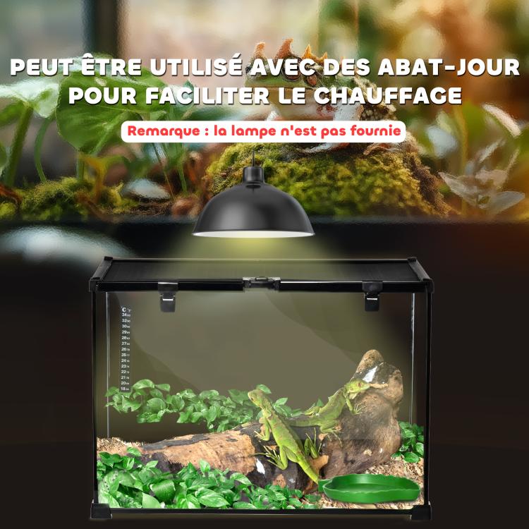Reptile box / reptile breeding box / terrarium habitat – sliding lid, wire mesh, thermometer — view 10