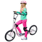 Large-wheel scooter (41 cm pneumatic tires) with pegs – Pink