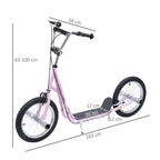Large-wheel scooter (41 cm pneumatic tires) with pegs – Pink
