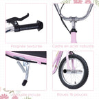 Large-wheel scooter (41 cm pneumatic tires) with pegs – Pink