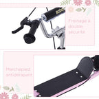 Large-wheel scooter (41 cm pneumatic tires) with pegs – Pink
