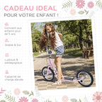 Large-wheel scooter (41 cm pneumatic tires) with pegs – Pink