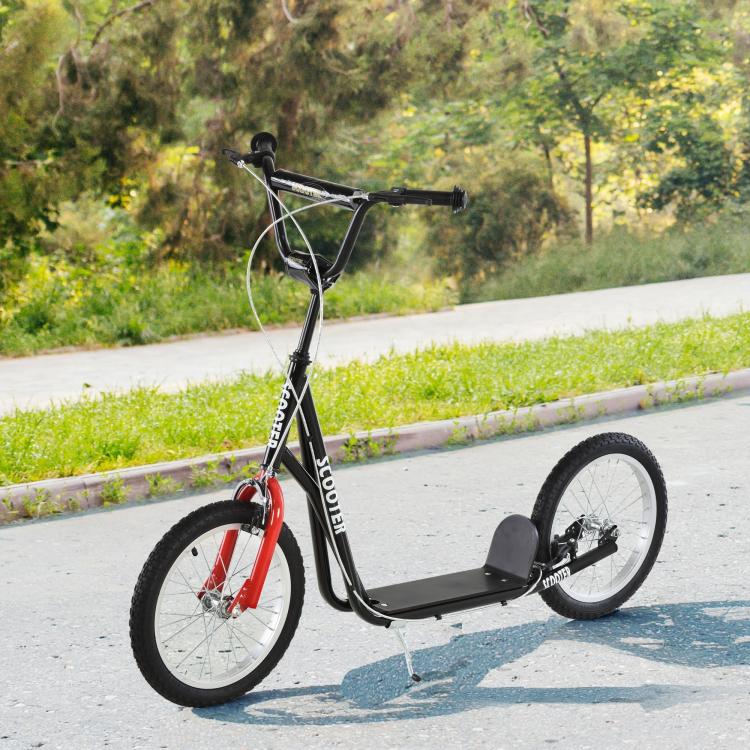 Lightweight height-adjustable kids scooter with brake – Black