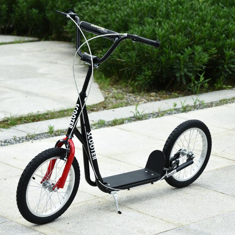 Lightweight height-adjustable kids scooter with brake – Black