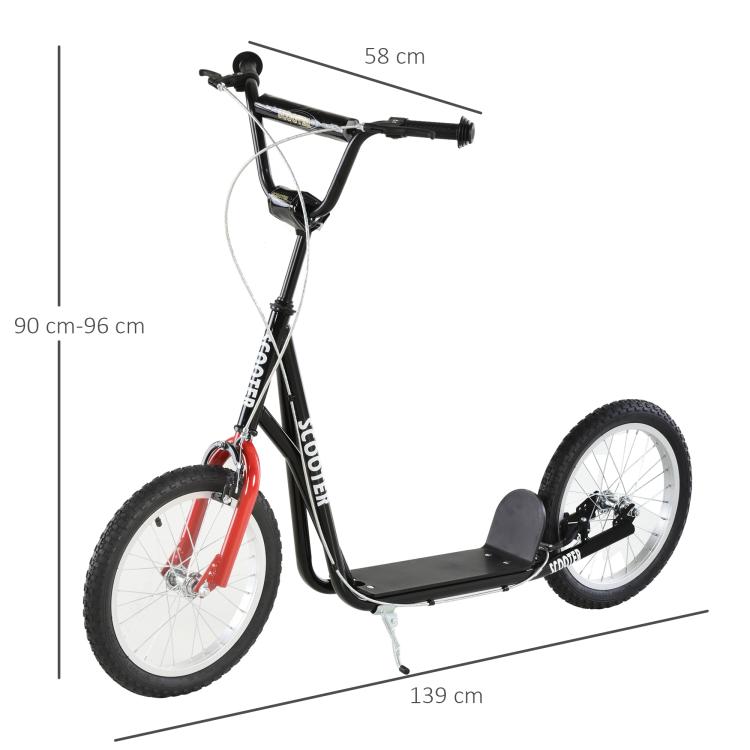 Lightweight height-adjustable kids scooter with brake – Black
