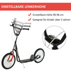 Lightweight height-adjustable kids scooter with brake – Black