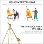 Wooden easel, height-adjustable, foldable, with pen tray, beechwood, 65 x 110 x 180-235 cm — view 6
