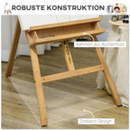 Wooden easel, height-adjustable, foldable, with pen tray, beechwood, 65 x 110 x 180-235 cm — view 7