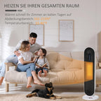 Fan Heater with 24-Hour Timer, 2000W, 2 Modes, Oscillation, Metal (White + Black) — view 6