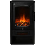 Electric fireplace, realistic flames, 2 heat settings, overheat protection, steel, black, 44.5 x 32 x 74 cm — view 2