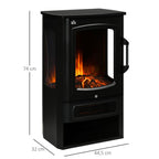 Electric fireplace, realistic flames, 2 heat settings, overheat protection, steel, black, 44.5 x 32 x 74 cm — view 5