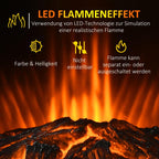 Electric fireplace, realistic flames, 2 heat settings, overheat protection, steel, black, 44.5 x 32 x 74 cm — view 7