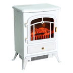 Electric fireplace with heater, electric fireplace with LED flame effect, 950/1850W decorative fireplace, electric fireplace with overheat protection, white. — view 2