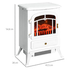 Electric fireplace with heater, electric fireplace with LED flame effect, 950/1850W decorative fireplace, electric fireplace with overheat protection, white. — view 5