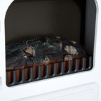 Electric fireplace with heater, electric fireplace with LED flame effect, 950/1850W decorative fireplace, electric fireplace with overheat protection, white. — view 10