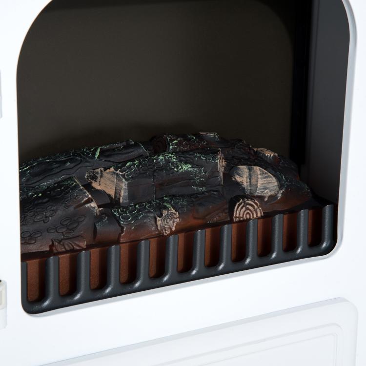 Electric fireplace with heater, electric fireplace with LED flame effect, 950/1850W decorative fireplace, electric fireplace with overheat protection, white. — view 10