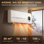 Wall-Mounted Fan Heater – 2000W Ceramic Wall Heater with Fan, Remote Control, 2 Heating Modes, LED Display — view 6