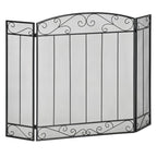 105 x 80.5 cm Fireplace Spark Guard – 3-Panel Folding Fireplace Screen – Black Fireplace Protector — view 2