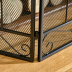 105 x 80.5 cm Fireplace Spark Guard – 3-Panel Folding Fireplace Screen – Black Fireplace Protector — view 10