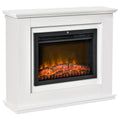 Large 2000W Electric Fireplace with LED Flame Effect – Adjustable Timer, Temperature, and Brightness – Remote Control Included – White