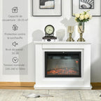 Large 2000W Electric Fireplace with LED Flame Effect – Adjustable Timer, Temperature, and Brightness – Remote Control Included – White — view 6