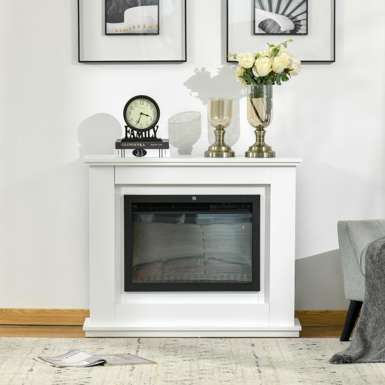Large 2000W Electric Fireplace with LED Flame Effect – Adjustable Timer, Temperature, and Brightness – Remote Control Included – White — view 10