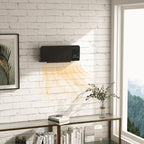 Wall-mounted PTC ceramic fan heater – 1000 W / 2000 W, oscillation, timer, with remote control – Black — view 3
